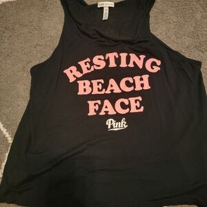 PINK Victoria's Secret Black Tank Top with Pink Lettering